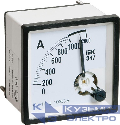 Амперметр Э47 96х96мм 1000/5А кл. точн. 1.5 IEK IPA20-6-1000-E