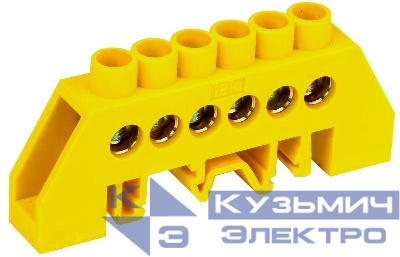 Шина PE "земля" в комб. DIN-изол. "Стойка" ШНИ-8х12-6-КС-Ж IEK YNN10-812-6DP-K05