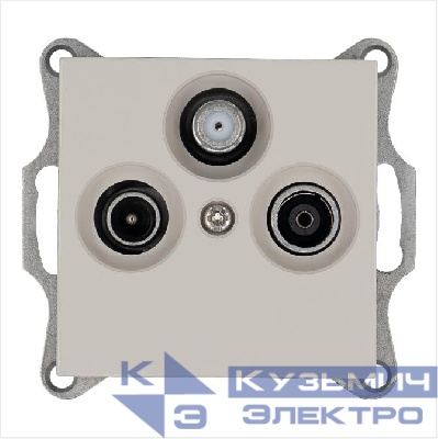 Розетка телевизионная оконечная TV + FM + SAT 3-м Ф9.5мм механизм тауп Jasmart G6206T