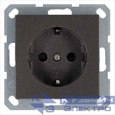 Розетка 1-м Shuko 16А IP20 с заземл. защ. шторки механизм мокко Jasmart G5501Z