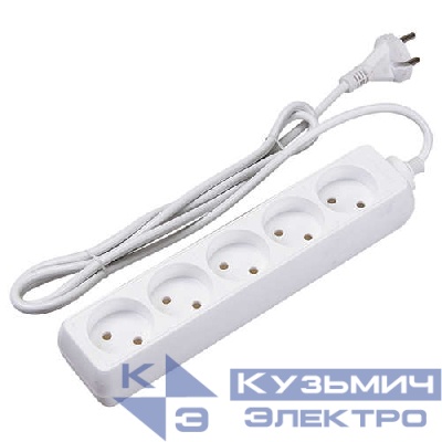 Удлинитель 5х5м 10А IP20 FE075-05-500 2.2кВт ПВС 2х0.75 защ. шторки ФАZА 5000230