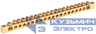 Шина PEN "земля-ноль" 6х9мм 20/2 (20групп/крепеж по краям) IEK YNN11-20-100