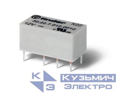 Реле субминиатюрное электромеханич. двухрядное монтаж на печатную плату 2CO 2А AgNi + Au 5В DC (чувствит.) влагозащ. RTIII FINDER 302270050010