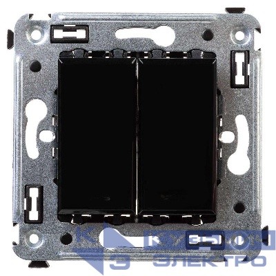 Выключатель 2-кл. 2мод. СП Avanti "Черный квадрат" 16А IP20 черн. DKC 4402104