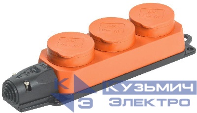 Колодка 3-м ОМЕГА РБ33-1-0м IP44 каучук оранж. IEK PKR61-016-2-K09