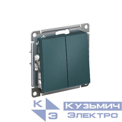 Выключатель 2-кл. AtlasDesign (сх. 5) 10AX быстрозажим. клем. механизм изумруд SE ATN000851S