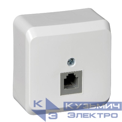 Розетка телефонная 1-м ОП Этюд бел. SE TELA-001B
