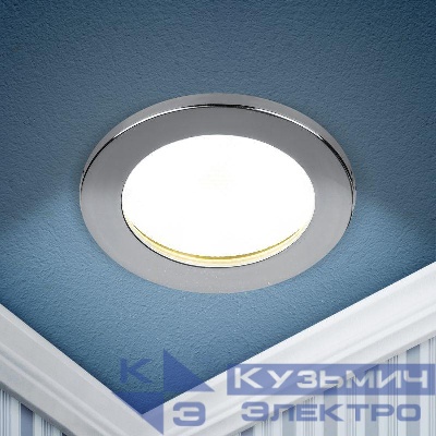 Светильник KL95 CH GX53 встраиваемый влагозащищенный IP44 хром Эра Б0055811