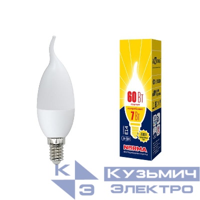 Лампа светодиодная LED-CW37-7W/NW/E14/FR/NR Norma 7Вт матовая E14 (упак. картон) Volpe UL-00003800