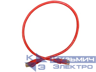 Патч-корд UTP4 cat.6a, 1.0м, литой коннектор, красный, Netko CKC