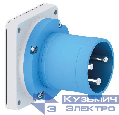 Вилка настенная 63А 3п 2P+PE 6ч 230В IP44 фланец 110х106 Bals 2834