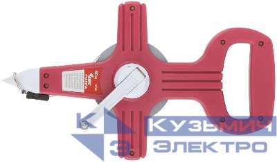 Рулетка геодезическая 50м стальная лента открытый пластик. корпус красн. КУРС 17765