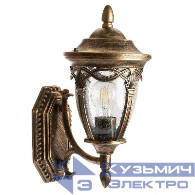 Светильник PL682 60Вт IP44 230В садово-парковый на стену вверх черн. зол. FERON 11693