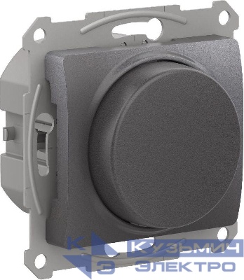 Светорегулятор поворотно-нажимной Glossa 400Вт механизм графит SE GSL001323