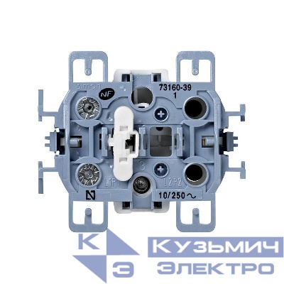 Кнопка клавишная для мех. с подсветкой 10А 250В Simon73 Loft 73160-39