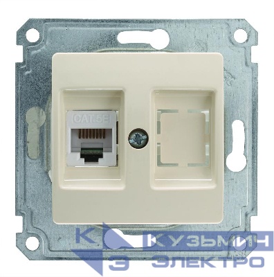 Механизм с панелью двойн. комп. розетки (1шт Cat 5) Makel 30010035