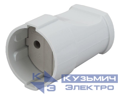 Розетка кабельная без заземл. прямая 10А бел. Rx1-W ЭРА Б0039680