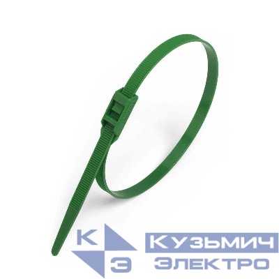 Хомут кабельный КСГ 8х400 разъемный с гор. замком зел. (уп.100шт) Fortisflex 74249