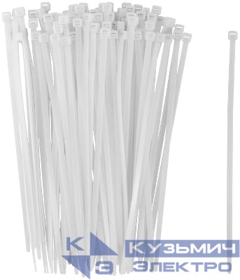 Хомут для проводов 4.8х200мм нейлон. бел. (уп.100шт) FIT 60374