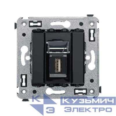 Розетка USB 2.0 1-м СП Avanti "Черный квадрат" тип А-А DKC 4402403