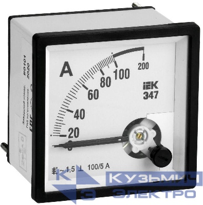 Амперметр Э47 72х72мм 100/5А кл. точн. 1.5 IEK IPA10-6-0100-E
