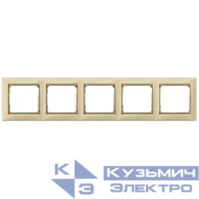 Рамка 5-м Valena горизонт. сл. кость/зол. штрих (DIY-упак.) IEK 695650