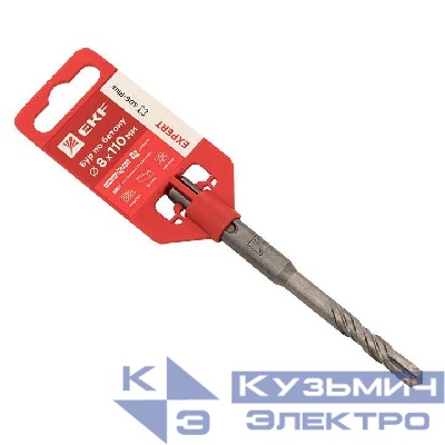 Бур по бетону SDS-plus 8х110мм 4 резца 4S спираль Expert EKF db-8-110-4x4
