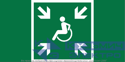 Знак безопасности NPU-2010.E65 "Пункт (место) сбора МГН (безопасная зона МГН)" Белый Свет a28570