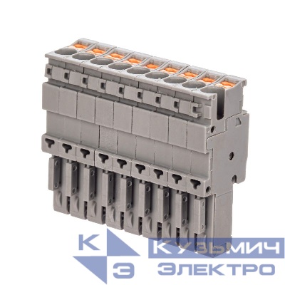 Штекер зажим push-in 9 точек подкл. 2.5кв.мм сер. DKC VPR-P-2.5-9