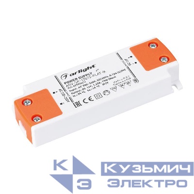 Блок питания ARV-SP-12015-FLAT-B (12В 1.25А 15Вт) IP20 пластик Arlight 029276(1)