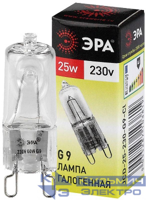 Лампа галогенная G9-JCD-25-230V-Cl 25Вт капсула G9 230В Эра C0027376