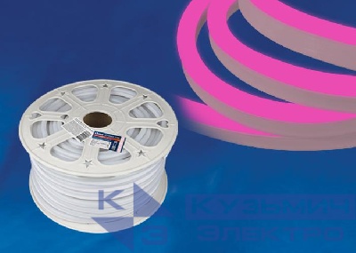 Лента светодиодная ULS-N21-2835-120LED/m-8mm-IP67-220V-8W/m-50M-PINK NEON 120LED/м розов. 8Вт/м IP67 220 8мм гибкая герметичная (уп.50м) Uniel UL-00003768