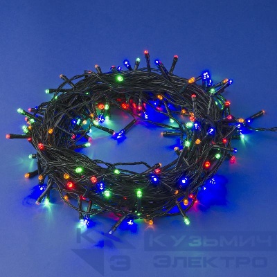 Гирлянда LED ULD-S2000-200/DGA MULTI IP20 20м 200 диодов разноцвет. свет провод зел. Uniel UL-00007307