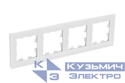 Рамка 4-м AtlasDesign Nature натур. стекло бел. SE ATN360104