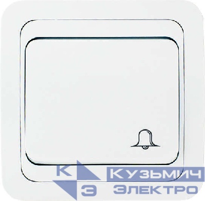 Кнопка звонка СП Mimoza бел/бел. Makel 12050