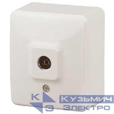 Розетка телевизионная одиночная TV ОП 1мод. Эксперт 11-3201-02 IP20 сл. кость Эра Б0020725