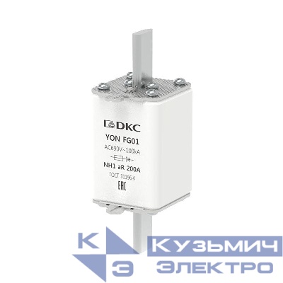 Предохранитель YON ножевого типа FG1 200А 690В хар-ка aR DKC 1FG01-0200-690V-AR