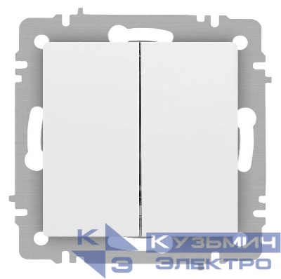 Переключатель 2-кл. СП Accent 6-107-01М 10А IP20 250В AL/CU бел. матов. Intro Б0063556