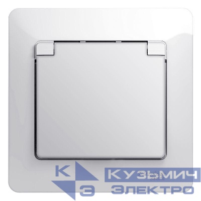 Розетка 1-м СП Glossa 16А IP20 с заземл. защ. шторки с крышкой в сборе бел. SE GSL000146