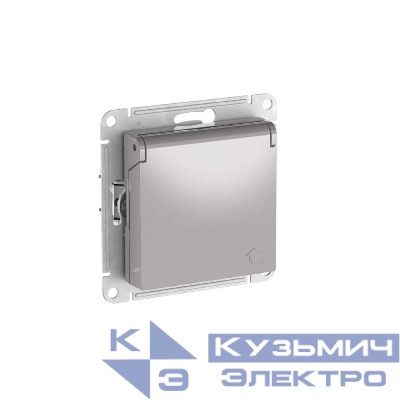 Розетка AtlasDesign 16А IP20 с заземл. защ. шторки с крышкой быстрозажим. клем. механизм алюм. SE ATN000346S