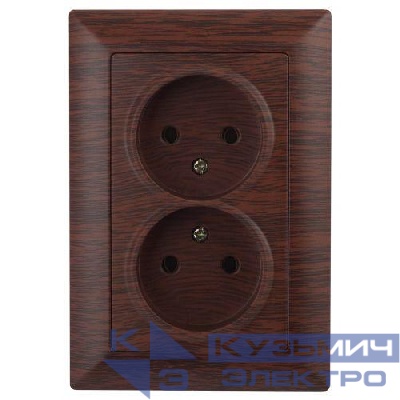 Розетка 2-м СП Solo 4-204-10 16А 250В IP20 без заземл. венге Intro Б0053672