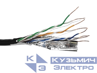 Кабель FTP4 cat.5е Cu PE NETKO Optima Silver, одножильный, экранированный, 305м, наружный, Проходит Fluke тест, черный