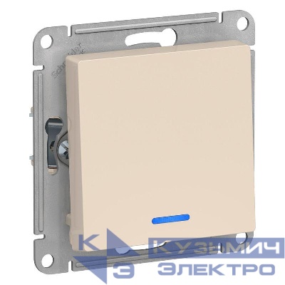 Выключатель 1-кл. СП AtlasDesign 10А IP20 (сх. 1а) 10AX с подсветкой механизм беж. SE ATN000213