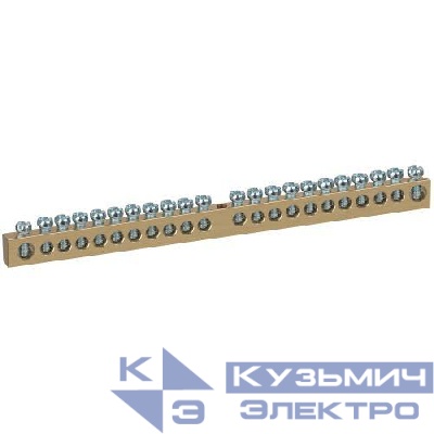 Шина NO-122-36 PEN земля-ноль 8х12мм 22/1 латунная крепеж по центру Эра Б0047252