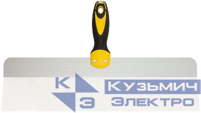 Шпатель фасадный нержавеющий профи прорезиненная ручка сметал. бойком 450мм FIT 06447