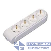 Колодка удлинителя 4-м с заземл. защ. шторки Makel N4210000