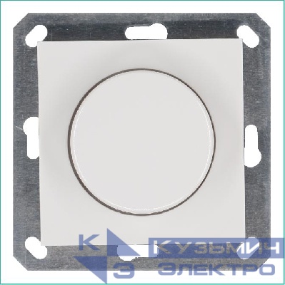 Светорегулятор поворотно-нажимной (диммер) LED 30-400Вт 1gang 2way механизм бел. глянцевый Jasmart G4012W