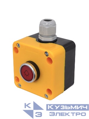 Пост управления ПКУ-22-1W2B-65У1 1 цилиндр с подсветкой 24В AC/DC НЗ IP65 красн. Электротехник ET014869