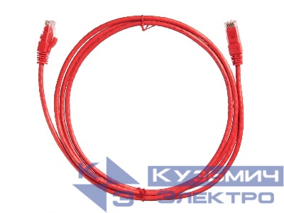 Патч-корд UTP4 cat.6, 2.0м, литой коннектор, красный, Netko CKC