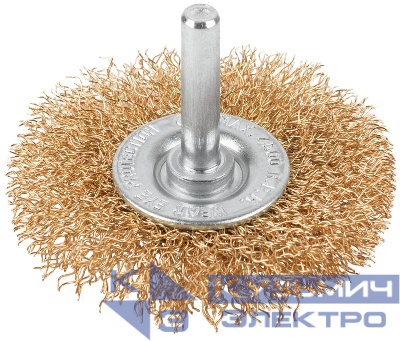 Щетка для дрели тип "Плоская" латун. витая проволока 0.3мм 65мм блист. Profi Cutop 82-915